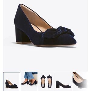Draper James navy velvet heels!